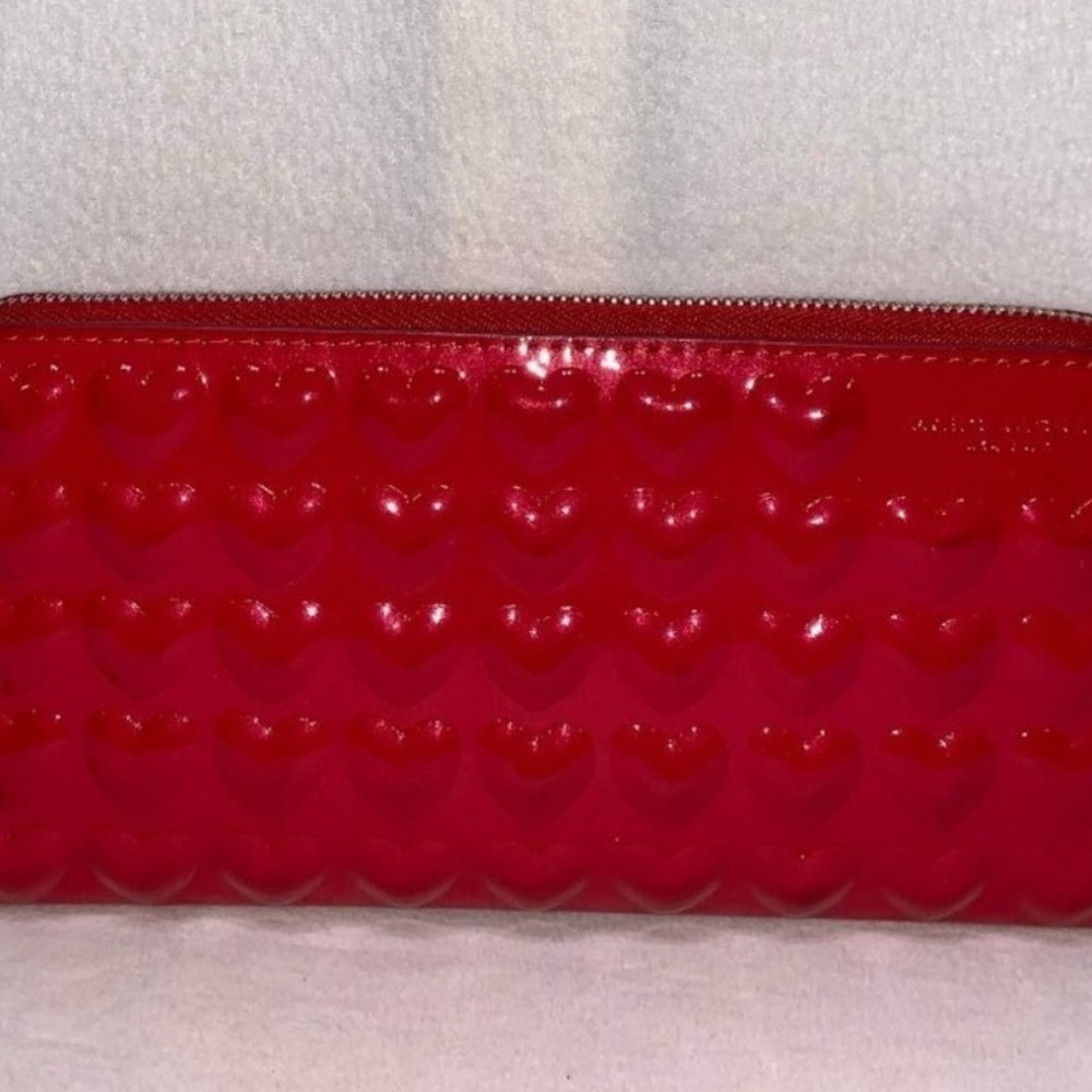 Marc Jacobs Bubble Hearts Patent Leather Zip Wallet